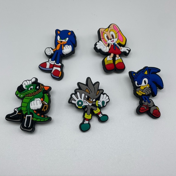 5pcs Sonic Shoes Charms Crocs Charms - Picture 1 of 7